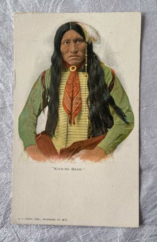 Postcard Vintage Udb - Kicking Bear Native American Indian - Kropp