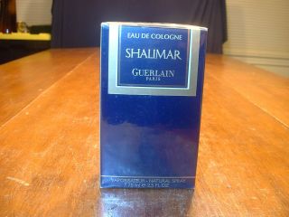 Vintage 2.  5 Oz.  Shalimar Guerlain Paris Perfume Bottle Eau De Cologne
