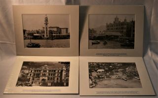 Vintage 1930s Collectible B/w Photographs Hong Kong Harbor Annotated Matted