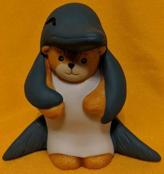 Porcelain Lucy Rigg & Me Teddy Bear Dressed As A Dolphin Figurine 1992 Rare Htf