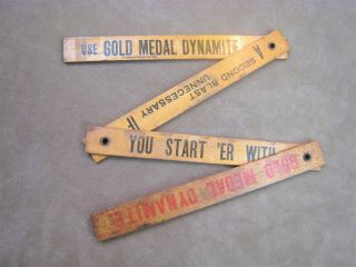 Vintage/antique Gold Medal Dynamite Advertising Folding Ruler Illinois Power Co.