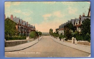 Old Vintage 1913 Postcard Mostyn Road Colwyn Bay Denbighshire Wales
