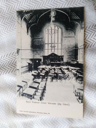 Royal Grammar School,  Worcester Old Postcard Big School Turnham Green
