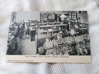 Royal Grammar School,  Worcester Old Postcard Chemical Laboratory