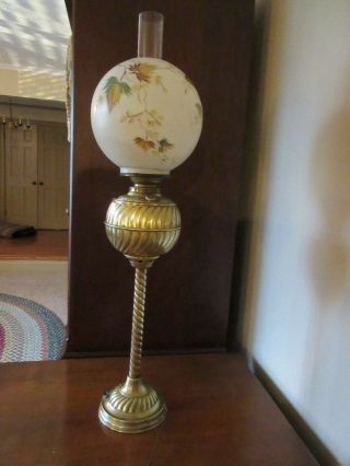Antique Victorian Banquet Parlor Lamp Oil Converted To Electric