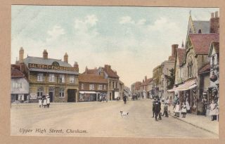 Great Old Card Of The Cock Inn Chesham High Street Around 1910 Salter & Co Inn