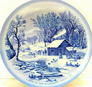 Currier & Ives “a Home In The Wilderness” 7.  5 " Decorative Plate Blue And White