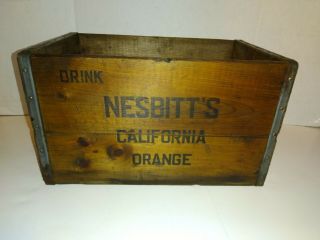 Vintage Nesbitts California Orange Soda Wood Crate From Seal Soda Co.  Barre,  Vt