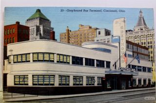 Ohio Oh Cincinnati Greyhound Bus Terminal Postcard Old Vintage Card View Post Pc