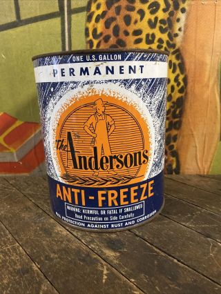 Vintage The Andersons Anti Freeze One Gallon Can Gas Station Sign Farm Feed Seed