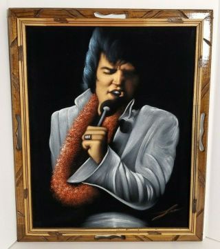 Vintage Velvet Elvis Painting 1970 