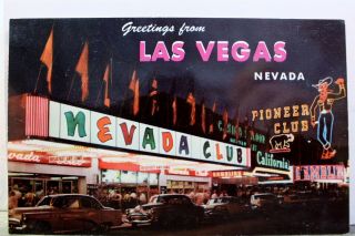 Nevada Nv Las Vegas Fremont Street Club Postcard Old Vintage Card View Standard