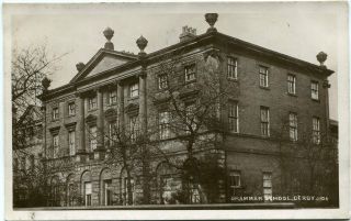 Derby - Grammar School - Old Real Photo Postcard View