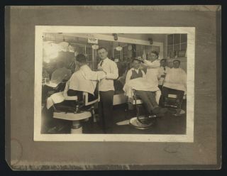 Full House At The Barber Shop - Circa 193? Cabinet Photo