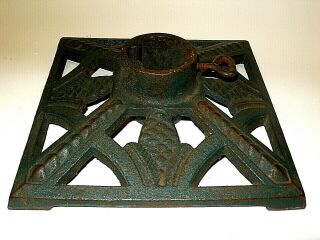 Antique German Cast Iron Art Deco Christmas Tree Stand - Pine Cone Kms Germany