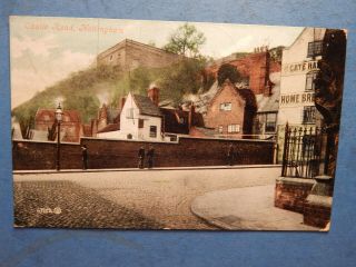 Vintage Nottingham Postcard - Castle Road - Postmark 1906