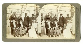 President Theodore Roosevelt And Wife At Naval Review