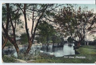 River Chess.  Chesham 1912 Postcard To Barbara Liney,  8 Old Town,  Peebles