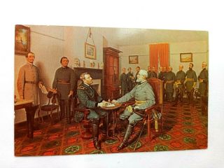 Vintage Postcard The Surrender Of General Lee To General Grant Court House Va