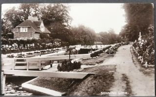 Postcard Rp Berkshire Sonning Lock Old River Canal View Stamp & Postmark 1923
