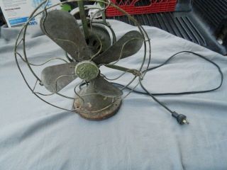 Vintage General Electric Ge Aou Brass Blade Tilting Oscillating Fan Parts Estate