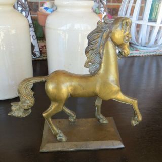 Enesco Vintage Brass Horse Ornament Figurine Statue 22/22 Cm