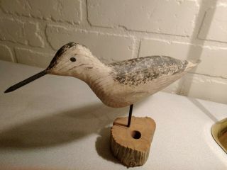 Hand Carved Wood Shore Bird Signed R.  J.  Taylor Virginia