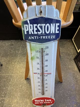 Prestone Anti - Freeze Thermometer Vintage Hard To Find Very Rare