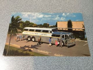 Old Greyhound Bus Lines Advertising Postcard Scenicruiser Bus
