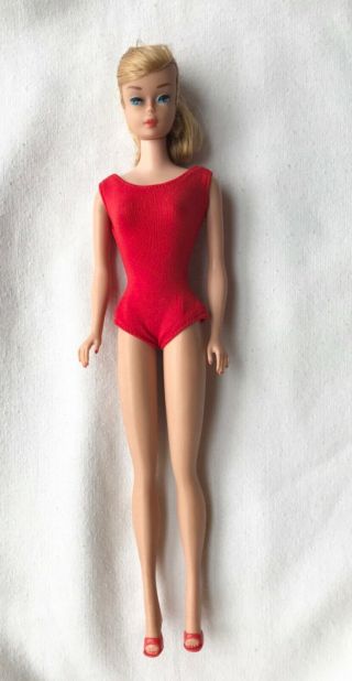 Vintage 1960’s Swirl Ponytail Barbie Doll Swimsuit