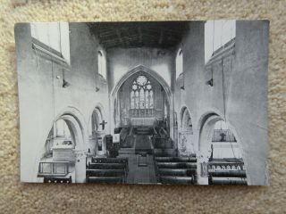 Vintage 1950s Mickleton St Lawrence Church Interior Real Photo Postcard