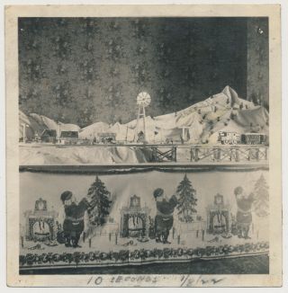 Model Toy Train Christmas Diorama Putz Santa Windmill Vtg 1920 