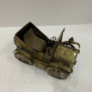 Antique Model T Car Music Box Vintage Retro Tin Metal Copper Great Decoration 2