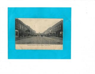 Vintage Postcard - Broadway,  Showing M.  K.  & T.  R.  R.  Station,  Parsons,  Kansas