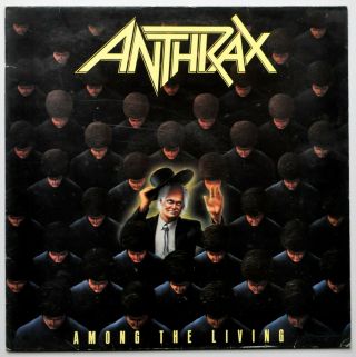Anthrax Among The Living 1987 Uk Island 2u 1u Ex Metal,  Inner