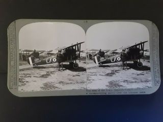 Ww1 Military /aviation Sopwith Camel And Pilot,  On Stereoscopic View Card,  Rp.