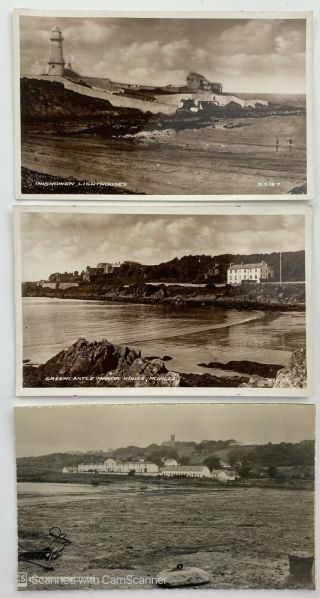 3 X Vintage Greencastle Moville Co Donegal Postcards Irish Lighthouse