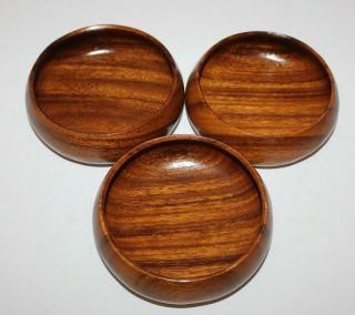 Vtg Set Of 3 Monkey Pod Wood Bowls Hand Crafted In The Philippines 5 " X 2 "