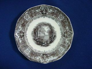 Antique Challinor Mulberry Transfer Ware Plate - " Panama " Pattern 1850s 7 "