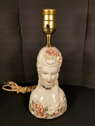 Vintage Victorian Woman Bust Lady Table Lamp