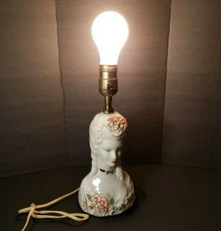 Vintage Victorian Woman Bust Lady Table Lamp 2