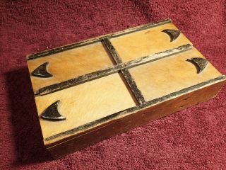 Vintage Early 1900 Handmade Wood Box Organizer Primitive Scandinavia