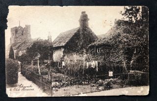 Vintage Postcard: Tp3961: Mystery Church & Old Houses: Published Cowfold