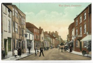 Herefordshire Leominster West Street Vintage Postcard 3.  11
