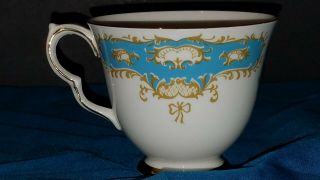 Made In England QUEEN ANNE Bone China Blue Floral Cup & Saucer Ridgeway Pottery 3