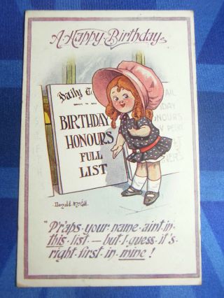 Vintage Donald Mcgill Birthday Comic Postcard 1910 