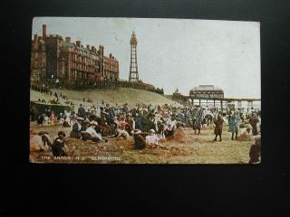 England Old Postcard : The Sands N.  S.  Blackpool 1912