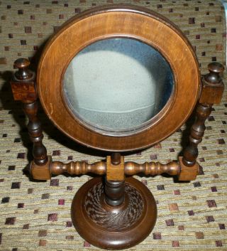 Vintage Wood Vanity Shaving Swivel Mirror