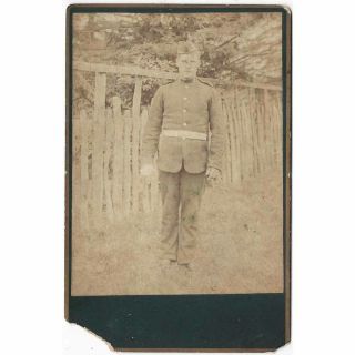 Cabinet Card Photograph Victorian Soldier By Thorneycroft Of Rugby