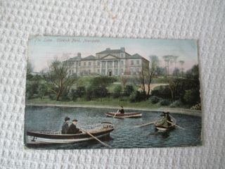 Old Colour Postcard,  " The Lake.  Elswick Park,  Newcastle ".